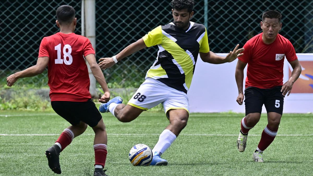 Hockey stars get a kick out of playing football