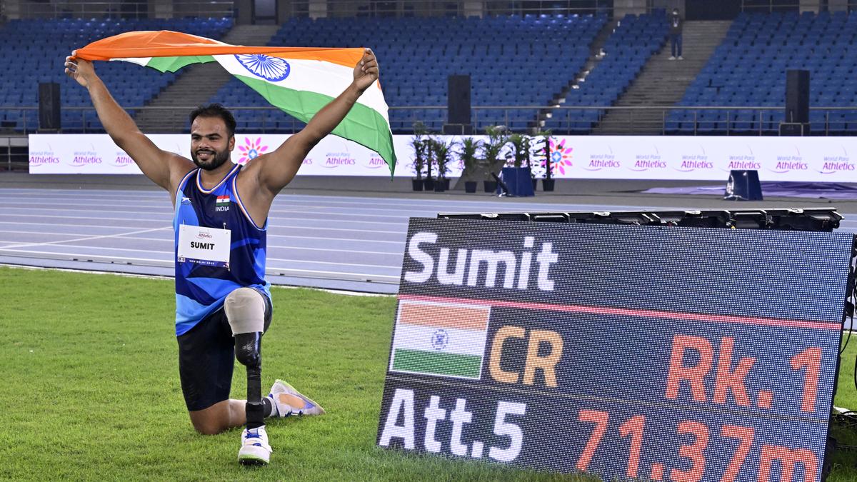 World Para Athletics | Sumit completes a hat-trick of titles with meet record